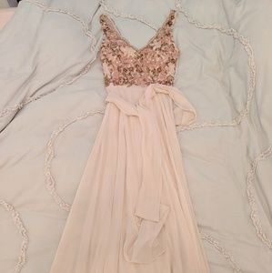 NWT BHLDN blush pink beaded bridesmaid dress